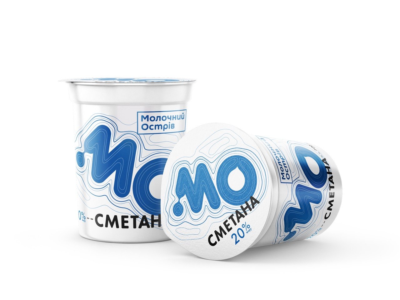 Сметана 20% жирності ДСТУ Молочний острів (стакан) 300 гр